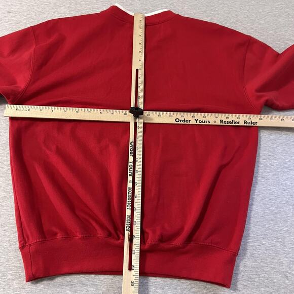 M & C Sportswear Sweatshirt Womens M Red Snowman Embroidered Retro Christmas - Picture 7 of 9